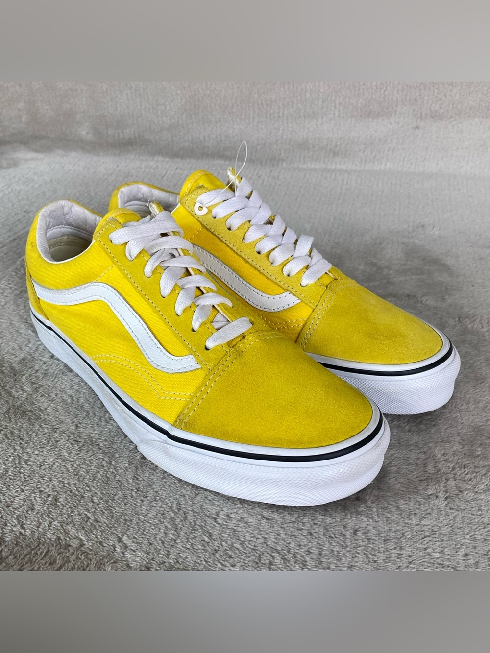Vans Old Skool Shoes‎ Men 6 Women 7.5 Yellow Suede Skate Sneakers NEW